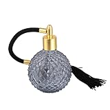 EXCEART Flacon de Pulvérisation D'atomiseur de Parfum en Verre de Cristal de 100 ML de Style Vintage Flacon de Parfum Rechargeable Vide avec Long Gland Noir Clair