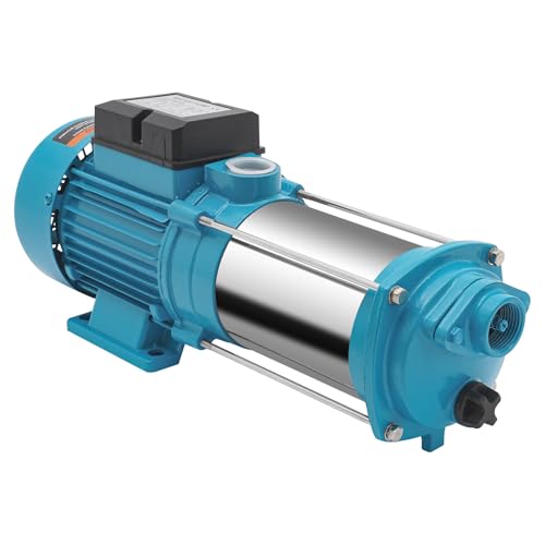 Gartenpumpe Wasserpumpe 5 Stufige für Hauswasserwerke, 2400 L/H Edelstahl Kreiselpumpe Zentrifugalpumpe, Selbstansaugend Centrifugal Pumpn 9.8bar 1300W Gartenpumpe Wasserpumpe 5 Stufige für Hauswasserwerke, 2400 L/H Edelstahl Kreiselpumpe Zentrifugalpumpe, Selbstansaugend Centrifugal Pumpn 9.8bar 1300W