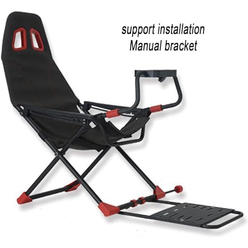 Cabina di Guida Pieghevole per simulatore di Guida con Supporto per Volante Regolabile e Sedile da Corsa ergonomico, Perfetto per Un'Esperienza di Guida realistica