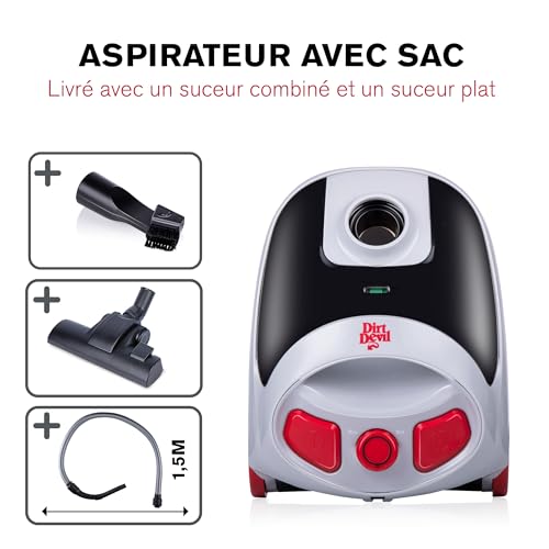 Dirt Devil Aspirateur avec Sac DD2001 Filtre HEPA 10 Brosse Combinée Outil de Crevasse Sac - vue 6