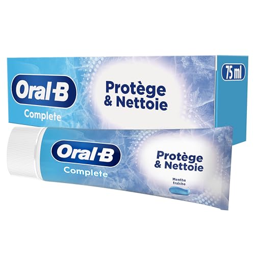 Oral-B Dentifrice Antibactérienne Au Zinc Complete Protect & Clean, Fraicheur Longue Durée Après Le Brossage Des Dents, Dentifrice Oral b Pour Prévenir Les Caries Et Maladies Des Gencives, 75ml