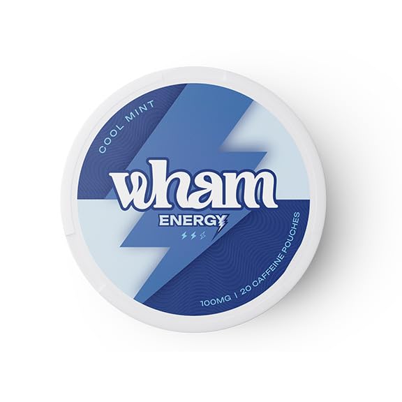 Caffeine Pouches - Cool Mint Flavour | 100 mg Caffeine | Sugar-Free | Energy Booster | 20 Pouches | Instant Caffeine Hit for Gym, Gaming, Work, Study