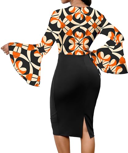 Image of Lace Dresses for Women Wedding Guest Elegant Long Sleeve Cocktail Business Knee Length Pencil Dress