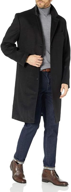 LONDON FOG Men's Top Coat - Classic Fit Winter Coat, Signature Wool-Blend Men’s Overcoat, (Regular & Big-Tall Sizes)