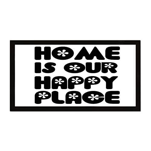 Cadre en bois Home Is Our Happy Place cadeau pendaison de crémaillère plaque murale 30x55