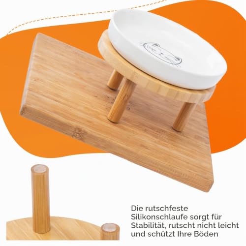 Lusifaco Keramik Katzennapf Erhöht, Erhöhung Katzen Futternapf (2 Set) – Ansicht 8