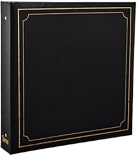 Arpan Large Slip In Photo Album Holds 500 Photos 6'' x 4'' Gold Stamp Padded Cover Black