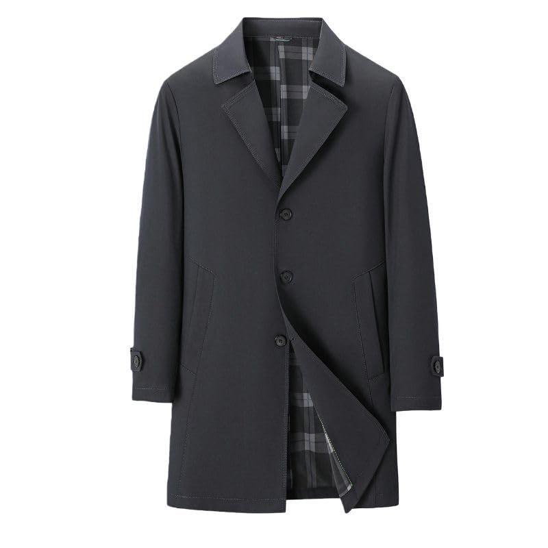 Gabardina para hombre de diseño ligero y corte largo con cuello blaze sofisticado 5