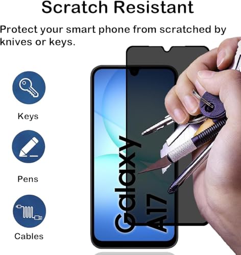 Image of ZARALA Privacy Screen Protector for Samsung Galaxy A17, Galaxy M17, M36, F36 and Galaxy F17 Fingerprint is Not Working Anti-Spy Tempered Glass Film, 9H Hardness, Anti Scratch, Bubble-Free, Anti-Spy Screen Protector