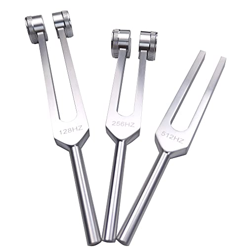Image of Tuning Forks for Healing Set (128Hz, 256Hz, 512Hz) Sound Therapy Healing Instruments Meditation Tools Pure Frequencies Tuning Forks
