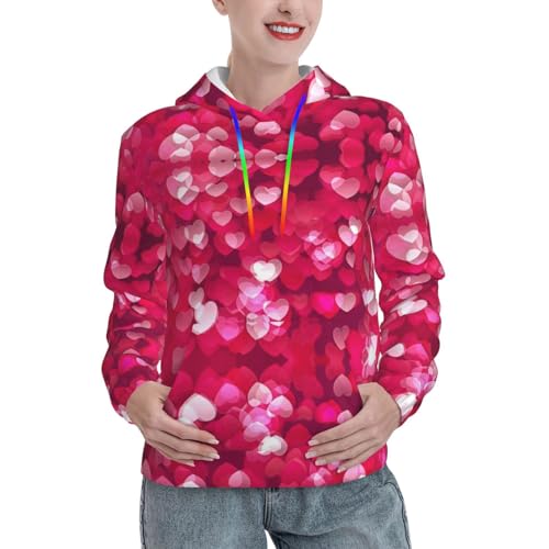 Vêtements d'hiver pour femme avec imprimé cœur mode automne pull Saint-Valentin confortable