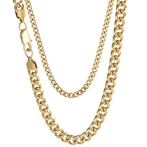 AUXHCYL 2 Stück Männer Kette Kubanische Gliederkette,kette männer 18...