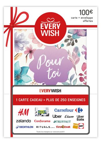 Carte cadeau EVERYWISH - 250+ enseignes - pour la France