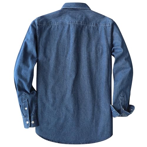 Dubinik® Mens Button Up Shirts Long Sleeve Casual Button Down Work Shirt Men Two Pocket Cotton with Comfortable2