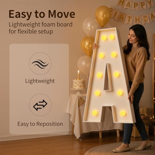 Image of Marquee Letters 4 Feet Tall Large Light Up Letters R Wedding Mr and Mrs Sign Marry Me Engagement Party Decor Yellow Light Birthday Decorations Balloon Arch Kit Foam Sign R