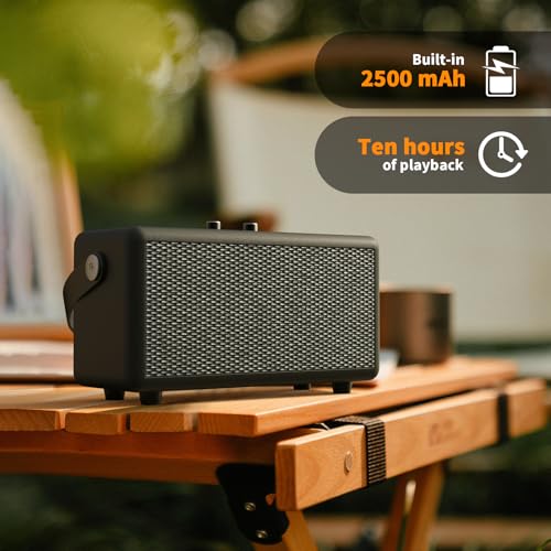 Portable Bluetooth Vintage Speaker, Wireless Stereo Speakers With Rich Bass Handheld Leather Speaker, Rotation Control Loudspeaker, For Home Travel Party Outdoors Portable Bluetooth Vintage Speaker, Wireless Stereo Speakers With Rich Bass Handheld Leather Speaker, Rotation Control Loudspeaker, For Home Travel Party Outdoors