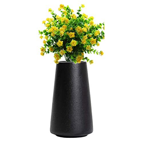 Hwagui - Ceramic Vase for Flowers, Modern Vase for Decor, Farmhouse Vase Decor, Home Decor, Table Decor, Room Decor, Table Decor, Black Vase