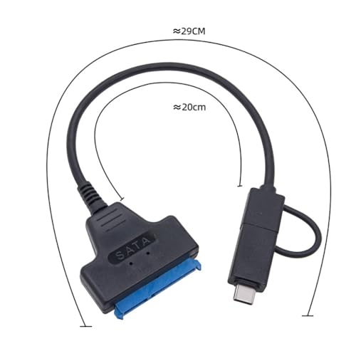 Cable adaptador SATA 22pin a USB 3.0 Dual puerto USB-C y USB-A miniatura 4