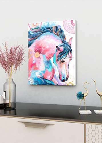 Gronda Pferd Malen nach Zahlen Erwachsene DIY Rosa Blau Tier Ölgemälde Kunstwerk Senior Frau Bild mit Zubehör Stift… – Bild 2