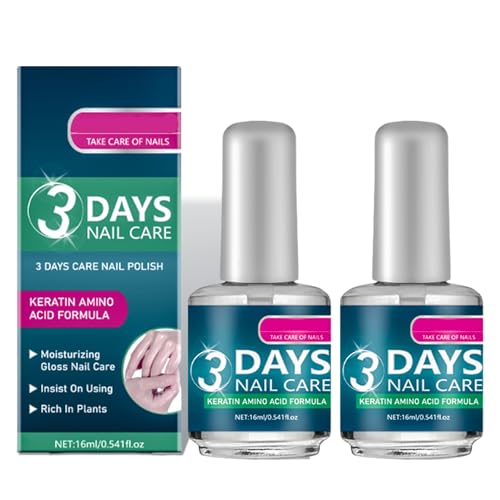 3 Days Nail Care - Keratin Amino Acid Formula, Strengthening and Hydration, for Dry, Weak & Fragile Nails, 16ml/0.56oz (2pcs)