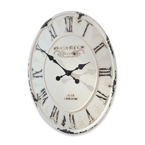 Loberon Soulières Horloge - Finition Vintage - Style nostalgique, Blanc Vieilli