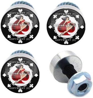 4 Polished Billet Pin Up License Plate Frame Bolts Motorcycle Tag Fastener Style-9856-5306