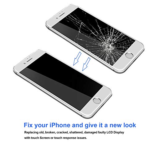 For Iphone 6 Plus 5.5 Inch White Lcd Digitizer Display Touch Screen Replacement Full Complete Frame Assembly With Home Button Front Camera Facing Proximity Sensor Earpiece Speaker Repair Tools Kit #TOP3