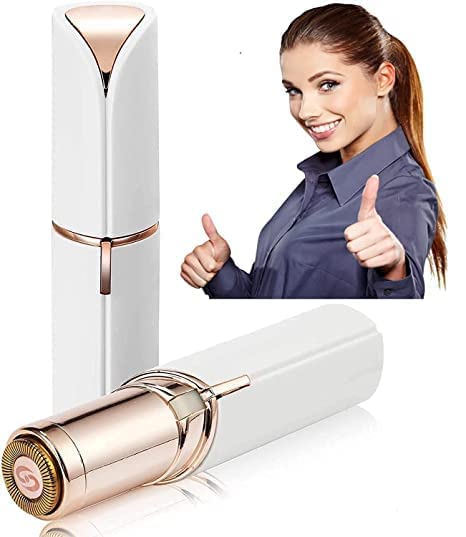 Skin Care Facial Hair Removal USB Rechargeble Flawless Machine for Women - Chin, Cheek, Eyebrow, Upper Lip Hair Remover for Women - Lipstick Shaped (White & Golden) (B0B2DNNVD9) Amazon Price History, Amazon Price Tracker