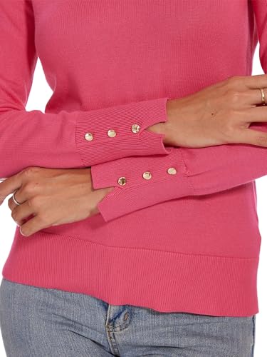 Image of Spicy Sandia Women's V Neck Pullover Sweaters with Dressy Cuffs | Long Sleeve Business Casual Knit Tops
