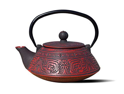 Old Dutch International RedBlack Cast Iron Kodai Teapot 28 Oz KODAI-26 OZ 26 oz