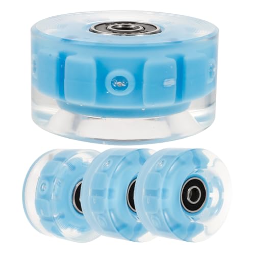 Abaodam Roller Skate Wheels Flashing Feature Ice Skates Wheel Accessory Safe High Elasticity