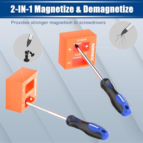 SORAKO 11 PCS Magnetic Screwdriver Set,5 Phillips Screwdrivers and 5 Flat Head Screwdrivers,Made of Heavy-Duty Chrome Vanadium Steel with 2-in-1 Magnetizer,Professional Non-Slip Handle 3 SORAKO 11 PCS Magnetic Screwdriver Set,5 Phillips Screwdrivers and 5 Flat Head Screwdrivers,Made of Heavy-Duty Chrome Vanadium Steel with 2-in-1 Magnetizer,Professional Non-Slip Handle - Image 3