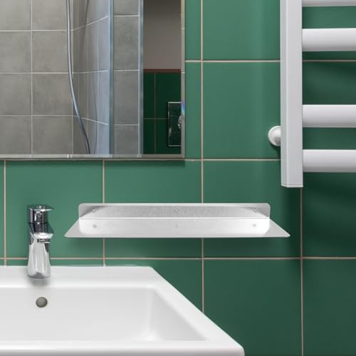 Estante de pared de acero inoxidable flotante de 40x10 cm 7