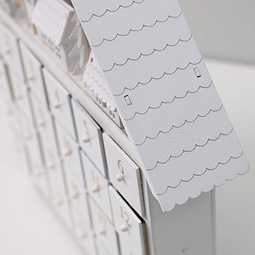 Pioneer-Effort White Christmas Wooden Advent Calendar House With Large Drawers For Adults Kids Christmas Countdown Decoration (Large-01) #TOP3