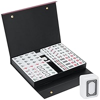 Nisorpa Ensemble de majong chinois 3 x 2,25 cm, structure solide, jeu de Mah Jongg facile à lire, lot de 144 grandes tuiles de Mahjong, ensembles complets numérotés Majong pour jeu familial