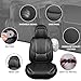 CAR PASS Ventilation Cooling Seat Cover,Luxury Nappa Leather 5 Seat Cover with Vibrate Massage 12V, Lumbar Support, Seat Covers for SUVs,Pickups,Trucks,Vehicles (Solid Black)
