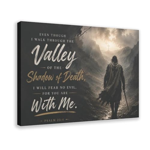 KBHCSH Psalm 23-4 Poster Even Though I Have Passed by Canvas Art Decor Gift