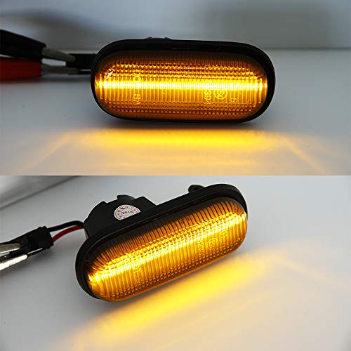 Civic/Accord Smoked Lens LED Side Marker Lamps For Honda S2000 Accord CivicPrelude CRX Fit Amber LED Fender Driver Turn Signal Lights Kits OEM Sidemarker Replacement - Thumbnail 3