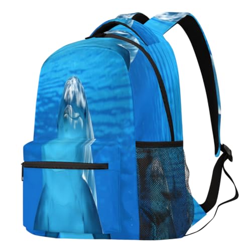 Sac à dos dauphin de grande capacité avec poches pour ordinateur
