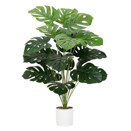 Laelfe 81 cm Pianta Finta da Interno Monstera - 24 Foglie Monstera Pianta Finta di Palma Tropicale Artificiale Per Decorazione Interna Esterna di Casa, Ufficio, Giardino, Soggiorno