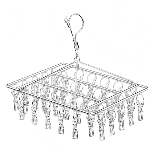 �X�e�����X���̗m�����b�N�A�ƒ�p/���p�̃t�b�N�ƃN���b�v�A���@�\�o���R�j�[�h���C�����������b�N�A�܂肽���ݎ��Ŏ��[�ȒP (2.7�X���b�h 36×28cm�p 40�s���N���b�v�i�h����]�p���[�v�t���j) [���s�A���i]