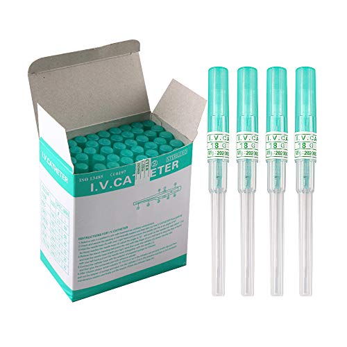 Xiboya textile Pack of 50 Catheter Piercing Needles Tattoo Piercings Tool (18G)