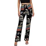 High Waisted Flare Leggings with Elastic Waistband Casual Lightweight Just A Who Love Trains Bell Bottoms for Women