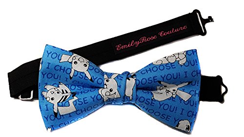 EmilyRose Couture Men's Special Characters Bow Ties (Large-12 Year Olds to Adults, Electric Mouse I Choose You)