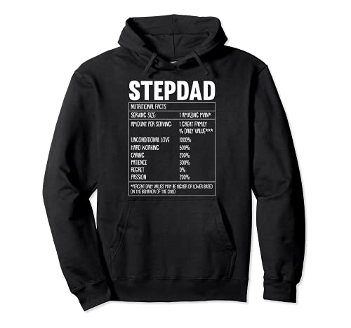 Step-dad nutrition facts fathers day funny bonus papa dada felpa con cappuccio