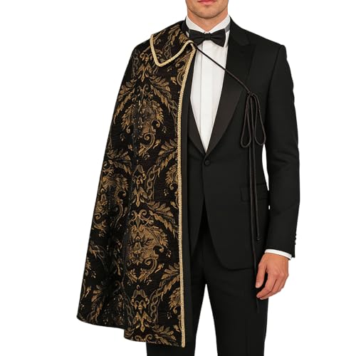Cape du Moyen Âge avec brocart élégant pour homme costume cosplay