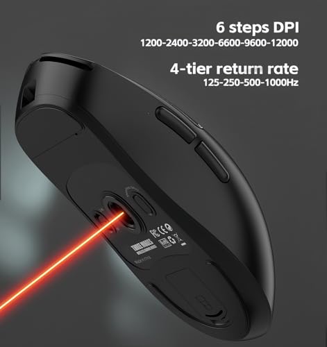 Souris de jeu sans fil capteur PAW-3311 12000 DPI rechargeable légère 2.4G