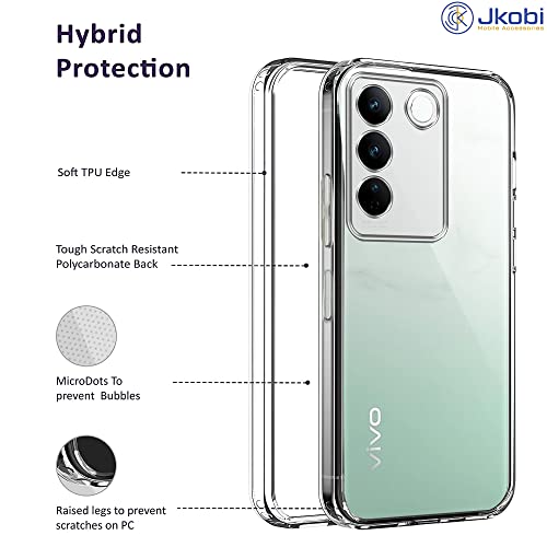 Image of Jkobi Back Cover for Vivo V27 | Vivo V27 Pro (Silicone Clear Shockproof Case with Camera Protection | Soft and Flexible | Transparent)