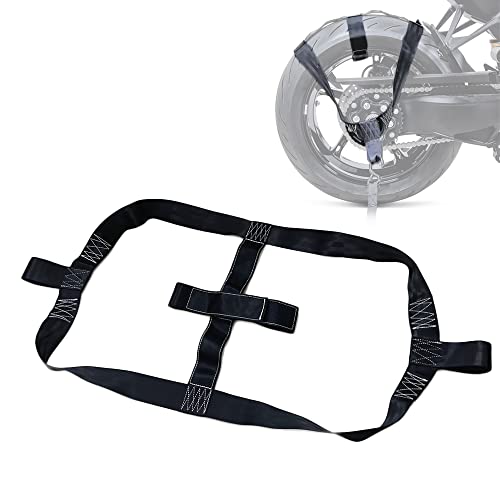 Universal Motorcycle Rear Wheel Tie-Down Strap, Transportation Bundle Belt for Motor Bike Dirt Bike Trailer (Black)