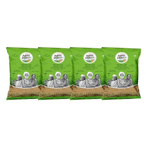 Image of ADITHI MILLETS Browntop Millet Rice 2kg (500g x 4 Pack) | Choti Kangni /Andu Korralu /Korale | Unpolished Whole Grain | Stone-Free | High Fiber & Protein